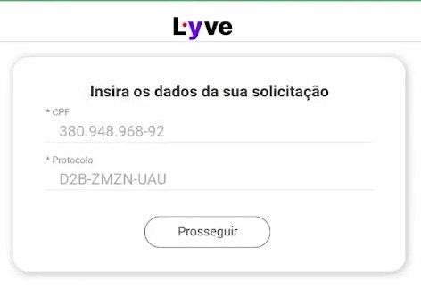 Tela inicial com CPF e Protocolo preenchidos