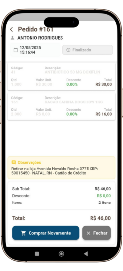 005-Detalhes do pedido comprar novamente